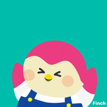 an illustration of a penguin with the word finch on the bottom