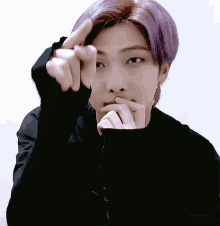 Namjoon Purple Hair Rm Purple Hair GIF - Namjoon Purple Hair Rm Purple Hair Namjoon Finger GIFs