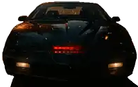 a black car with a red light on the front