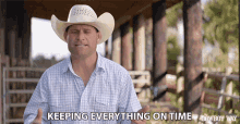 Keeping Everything On Time Chris Booger Brown GIF - Keeping Everything On Time Chris Booger Brown The Cowboy Way Alabama GIFs