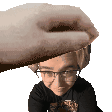 a hand is holding a person 's head in a pixel art .