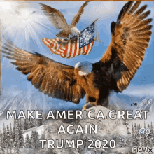 trump eagles america flag make america great again