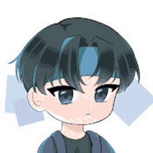a cartoon boy with a headband on his head .