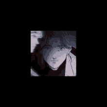 a black and white drawing of a person 's face with a hand covering their mouth .