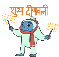 Butterscotch Wishing Shubh Dipawali Sticker - Butterscotchin India Fireworks Smiling Stickers
