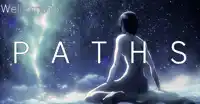 a poster for paths shows a naked woman sitting in the sky