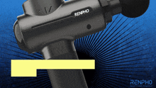 a renpho massage gun with a blue background
