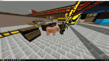 a screenshot of a minecraft game shows a pig