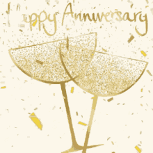 happy anniversary confetti celebrate gold wedding