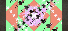 a kaleidoscope of anime characters with crosses on them