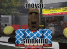 Moyai Emoji Smoking GIF - Moyai Emoji Smoking Misyai GIFs