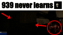 a poster that says 939 never learns next to a picture of a skull