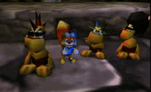 a group of cartoon characters including a fox with a mohawk