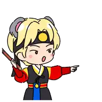 a cartoon drawing of a boy holding a stick
