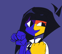 a cartoon drawing of a person wearing sunglasses and giving a middle finger