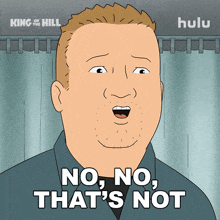 a cartoon of a man saying " no, no that 's not "