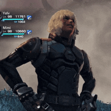 a video game character with the name yely on the top