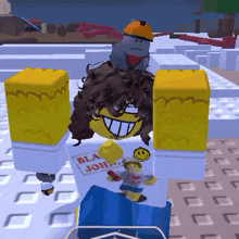 a cartoon character wearing a shirt that says bla john on it