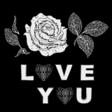 love rose love you black and white rose hearts