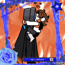 a picture of two people hugging with the words cogitate vel somiare on the top