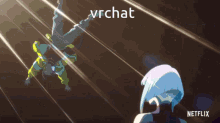 a picture of a girl with the words vrchat on the bottom