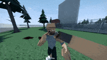 a screenshot of a video game shows a man being attacked