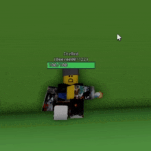 a roblox character named itzred is holding a can of spray paint