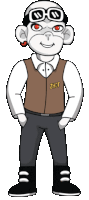 a cartoon monkey is holding a coin with a b on it