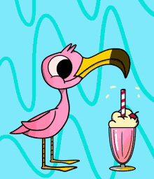 Spring Break Milkshake GIF - Spring Break Milkshake Flamingo GIFs