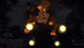 a computer generated image of a robot with glowing yellow lights