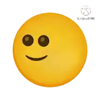 a yellow smiley face with brown eyes and a smile on its face