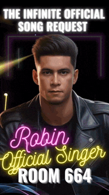 a poster for the infinite official song request by robin official singer room 664