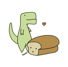 loof and timmy cute bread bread trex dinosaur