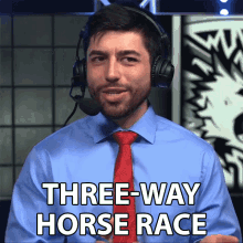 Three Way Horse Race GIF