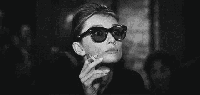 Audrey Hepburn With Sunglasses Black & White Canvas Wall Art Picture Print  - Etsy