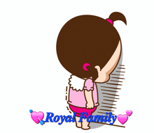 a cartoon of a little girl with the words royal family written above her