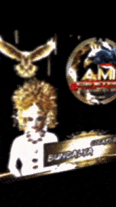 a blurred image of a woman behind a sign that says bundalina