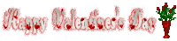 a happy valentine 's day sign with a vase of roses