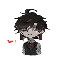 a drawing of a person with the word test written below it