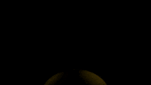 a yellow smiley face with a black background and a bottle in front of it