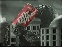 Godzilla Drinking Dr Pepper GIF