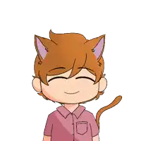 a cartoon boy with cat ears and a tail