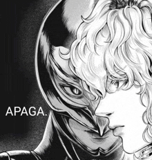 a black and white drawing of a woman with the word apaga written below her