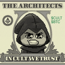 a dollar bill with a cartoon character and the words incult we trust
