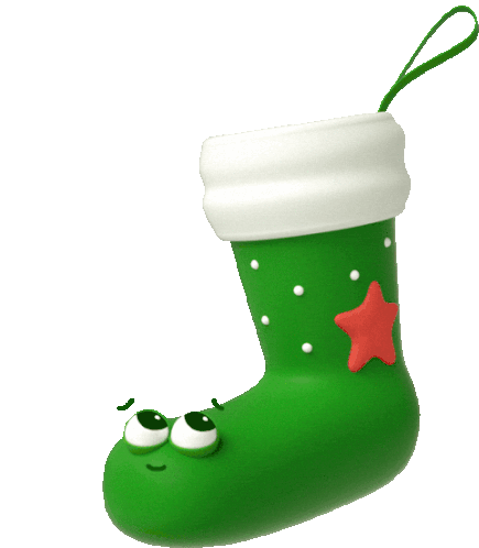 Stocking Filled With Gifts Looks Excited Sticker - Christmas Cheer Stockings Presents Stickers