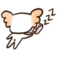 a cartoon drawing of a bear sleeping with a bottle in his mouth