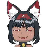 a cartoon drawing of a girl with a triangle on her forehead
