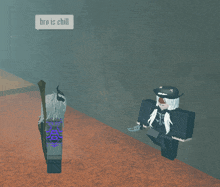 a cartoon character says bro is chill while standing next to another character