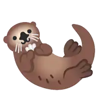 a cartoon otter is laying on its back with a white background