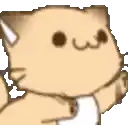 a close up of a cartoon cat with horns on its ears